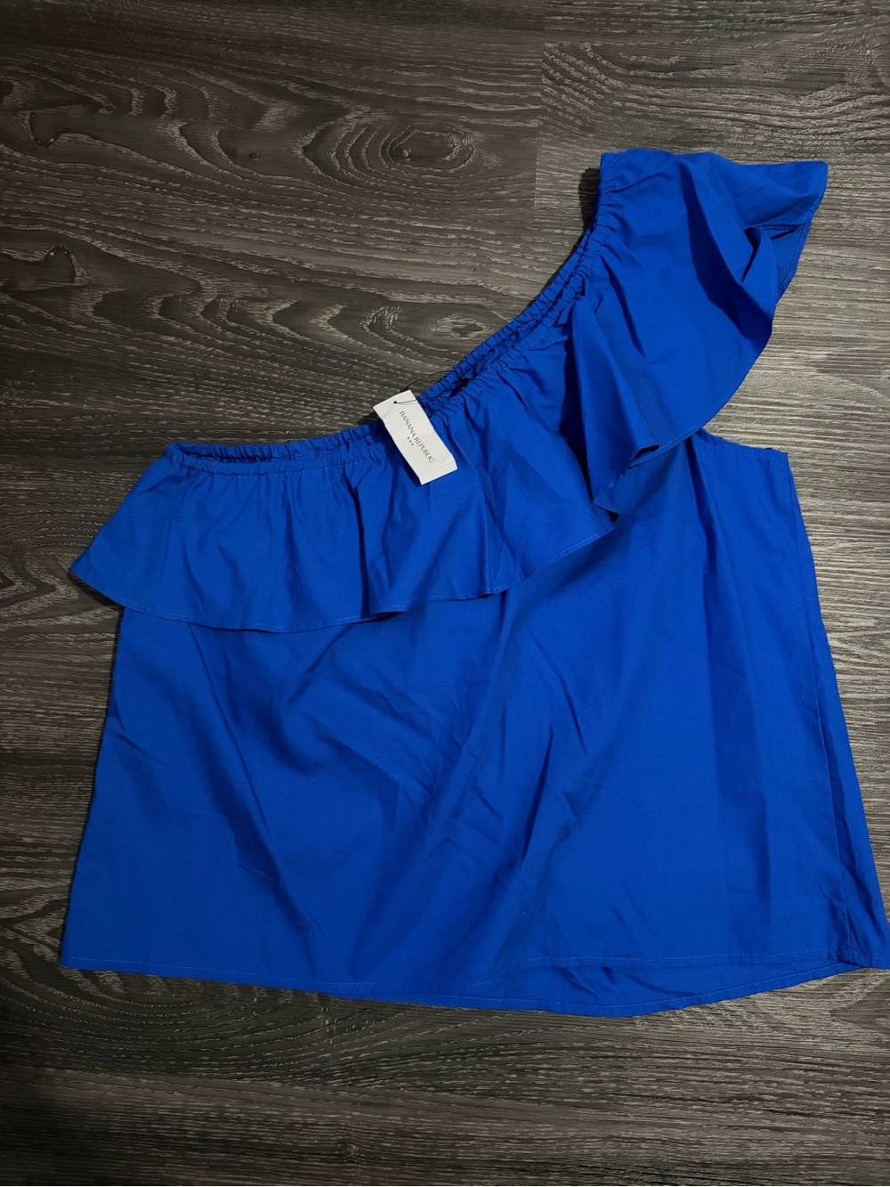 Banana Republic One-Shoulder Ruffle Top - Royal Blue